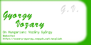gyorgy vozary business card